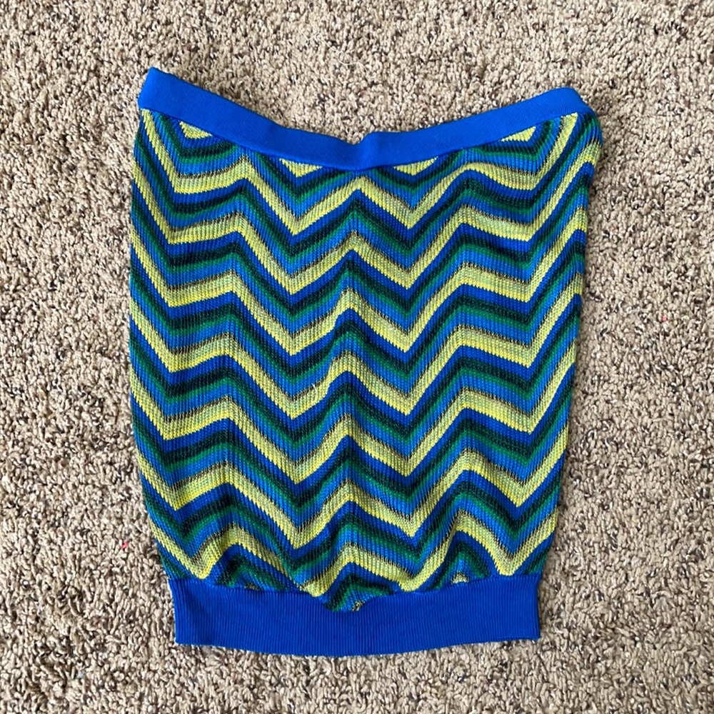 Chevron knitted strapless summer top